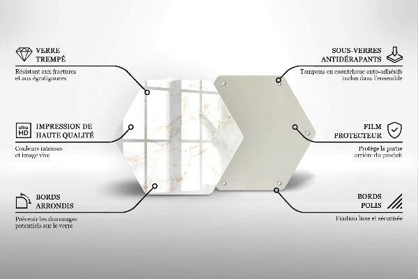 Üveg vágódeszka Dekoratív márvány kő