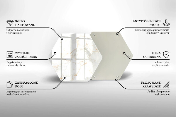 Üveg vágódeszka Dekoratív márvány kő