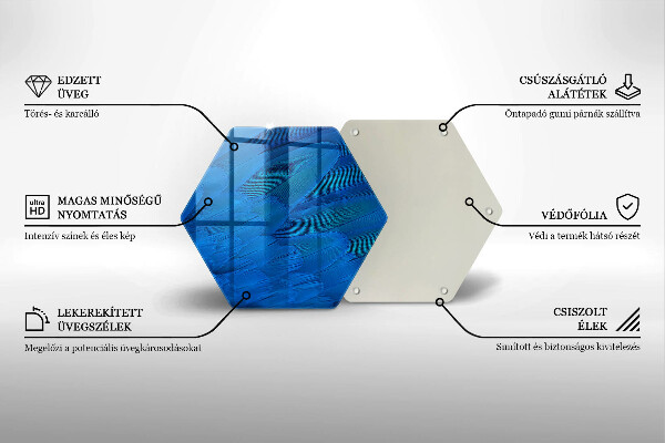 Üveg vágódeszka Madártollak
