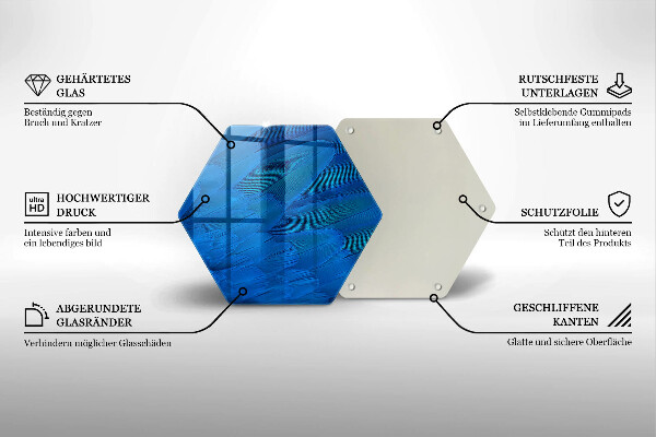 Üveg vágódeszka Madártollak