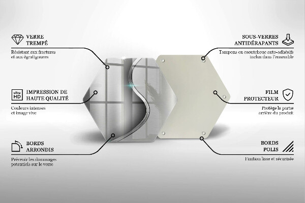 Üveg vágódeszka Absztrakt ezüst fém