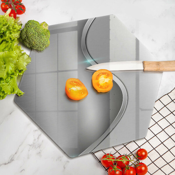 Üveg vágódeszka Absztrakt ezüst fém