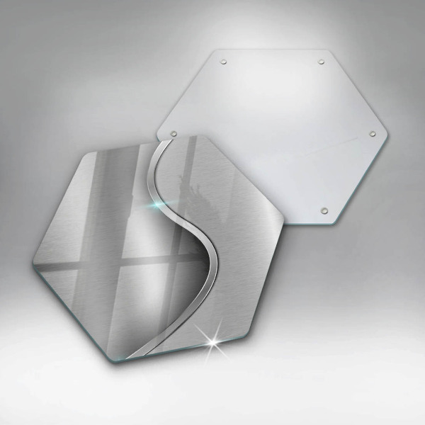 Üveg vágódeszka Absztrakt ezüst fém