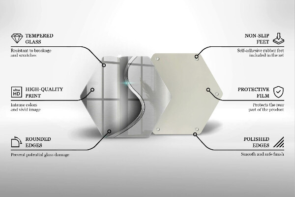 Üveg vágódeszka Absztrakt ezüst fém