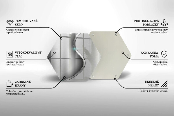 Üveg vágódeszka Absztrakt ezüst fém