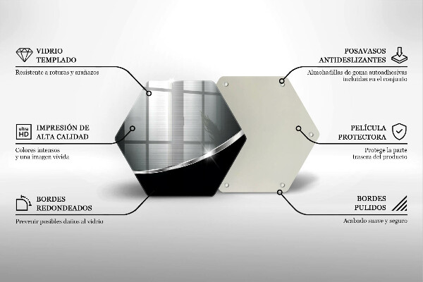 Üveg vágódeszka Absztrakció fémmel