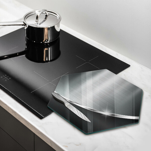 Üveg vágódeszka Absztrakció fémmel