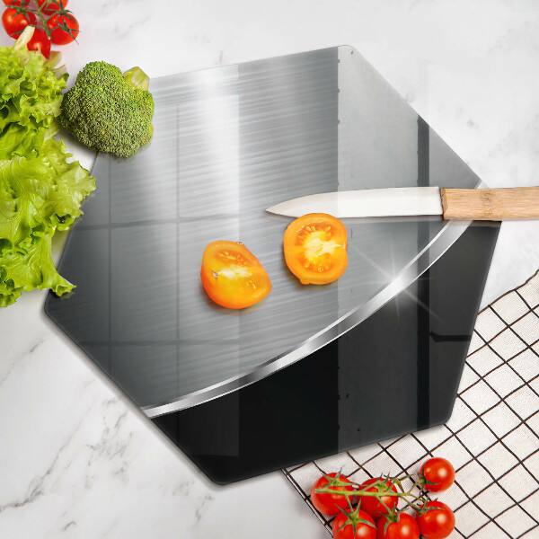 Üveg vágódeszka Absztrakció fémmel