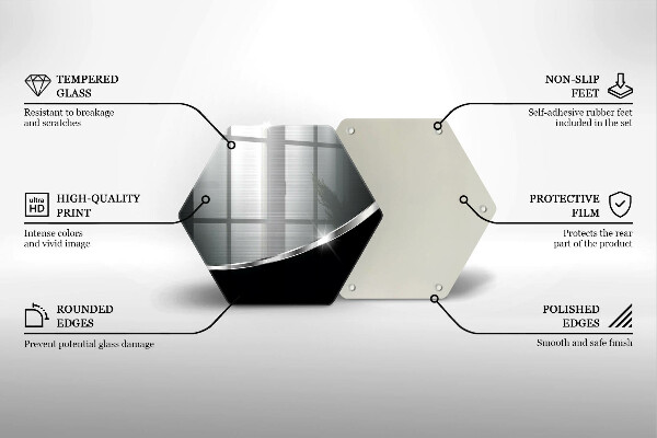 Üveg vágódeszka Absztrakció fémmel
