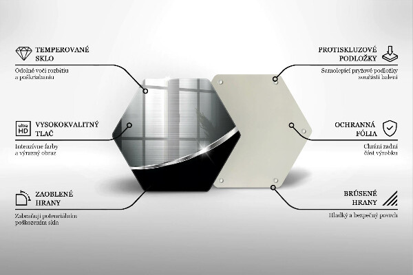 Üveg vágódeszka Absztrakció fémmel