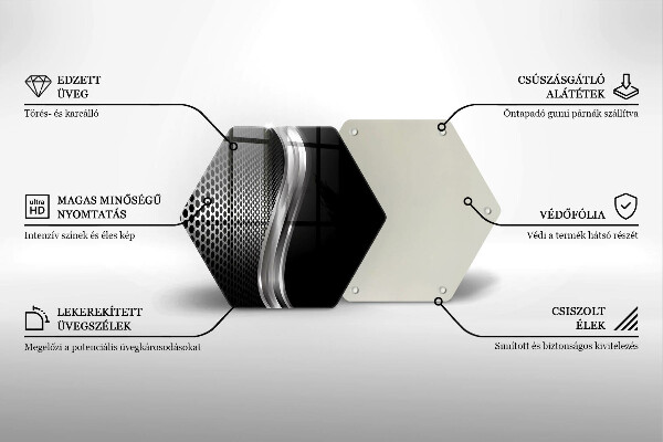 Üveg vágódeszka Fém szerkezet