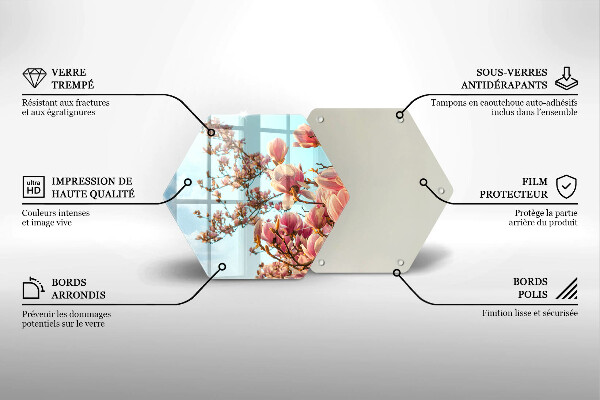 Üveg vágódeszka Rózsaszín virágú fa
