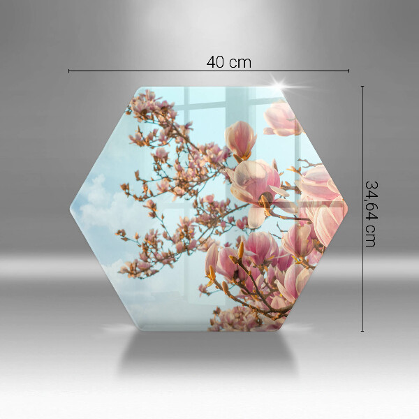 Üveg vágódeszka Rózsaszín virágú fa