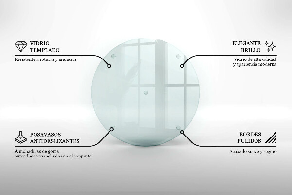 Átlátszó üveg vágódeszka 30 cm