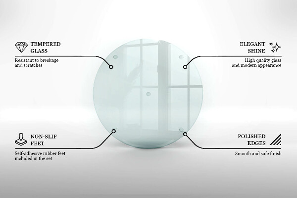 Átlátszó üveg vágódeszka 30 cm