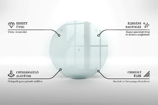 Átlátszó üveg vágódeszka 40 cm