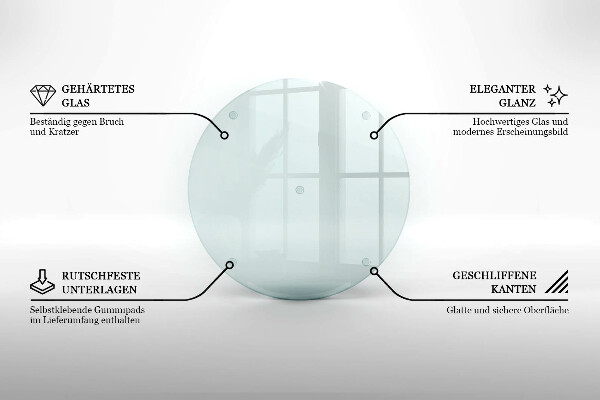 Átlátszó üveg vágódeszka 40 cm