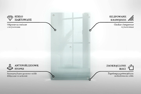 Átlátszó üveg vágódeszka 52x30 cm