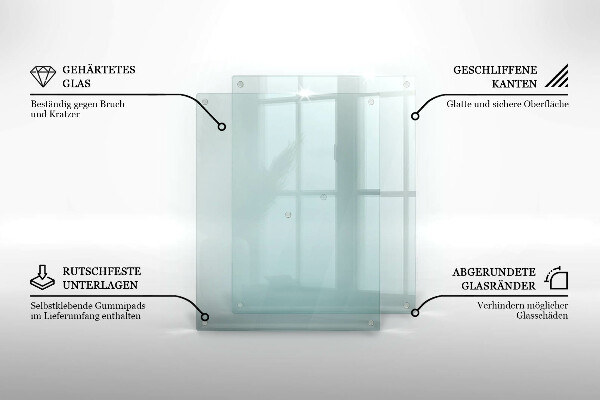 Átlátszó üveg vágódeszka 52x40 cm