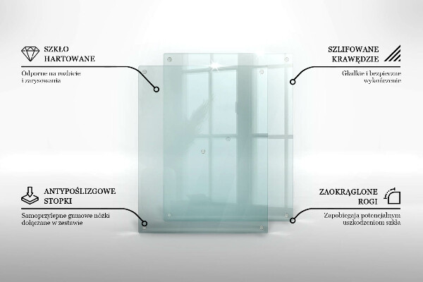 Átlátszó üveg vágódeszka 52x40 cm