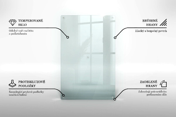 Átlátszó üveg vágódeszka 80x52 cm