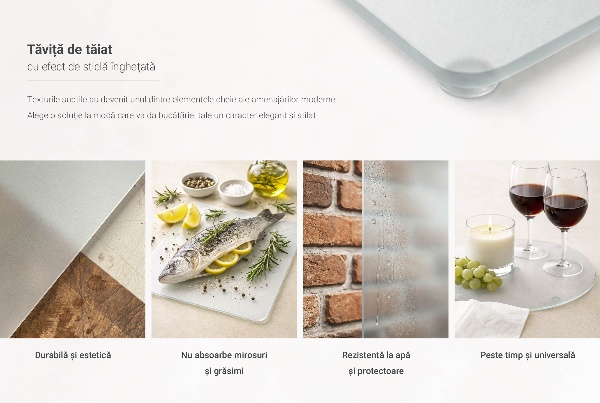 Edzett üveg vágódeszka 2 db. 30x52 cm