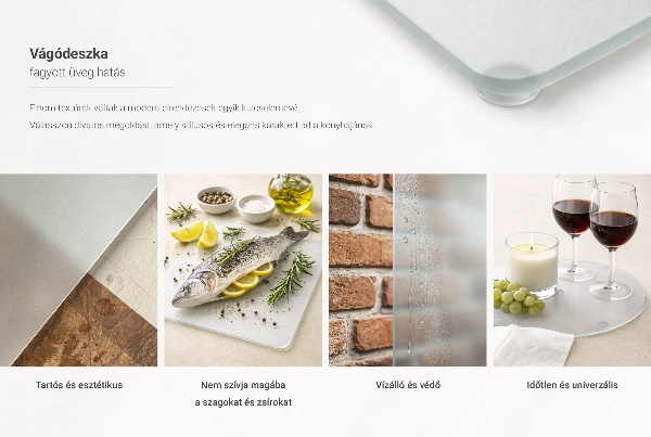 Üveg vágódeszka fényképpel h40 cm