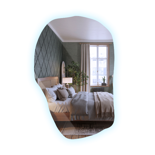 Szokatlan forma tükör led világítással modern 90x59 cm