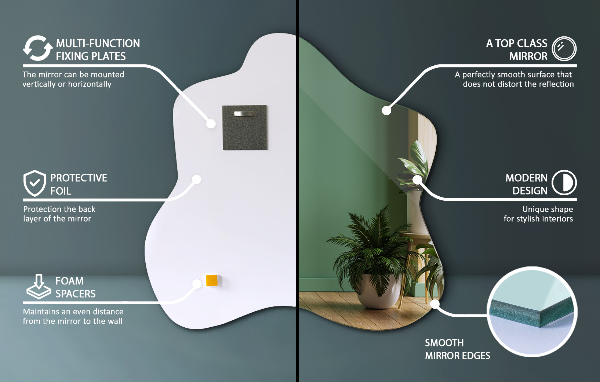 Folt alakú szabálytalan tükör 58x58 cm