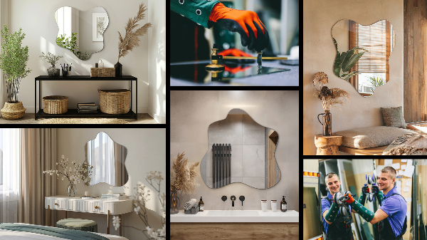 Folt alakú szabálytalan tükör 68x67 cm