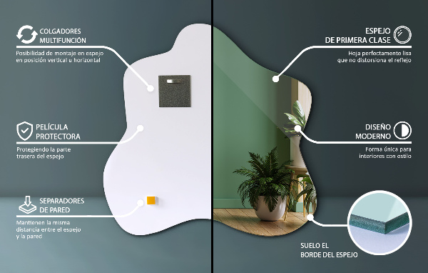 Folt alakú szabálytalan tükör 77x77 cm