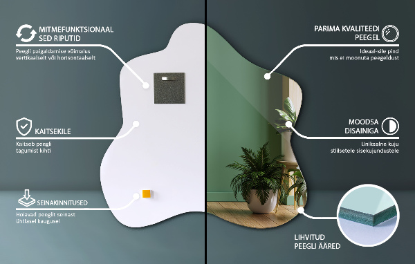 Folt alakú szabálytalan tükör 77x77 cm