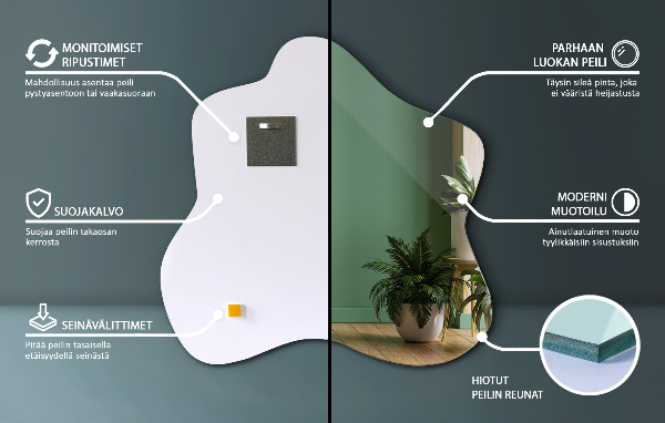 Folt alakú szabálytalan tükör 77x77 cm