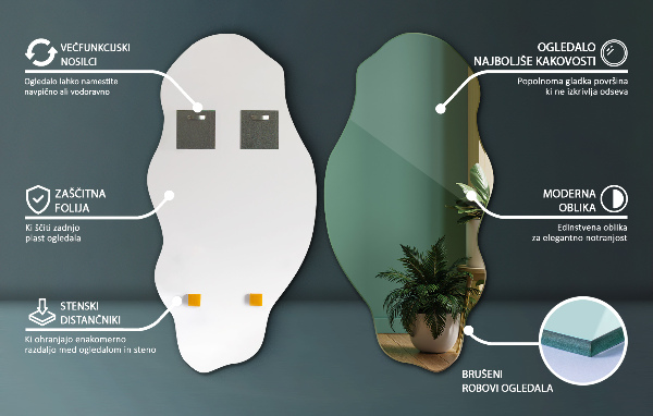 Szabálytalan tükör folt 50x100