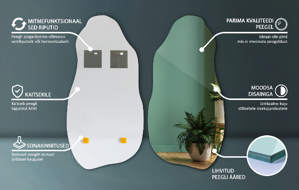 Szabálytalan tükör eredeti kiegészítés 40x80