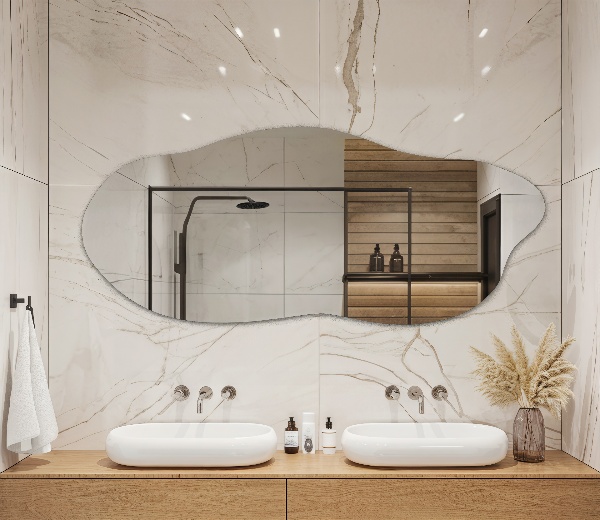 Szabálytalan tükör dekoratív a falra 35x80 cm