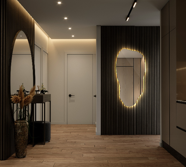 Szokatlan forma tükör led világítással 40x80 cm