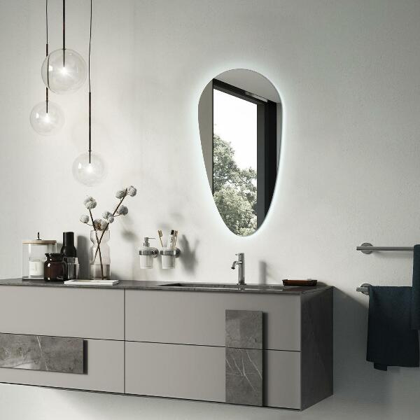 Csepp tükör led világítással 45x90 cm