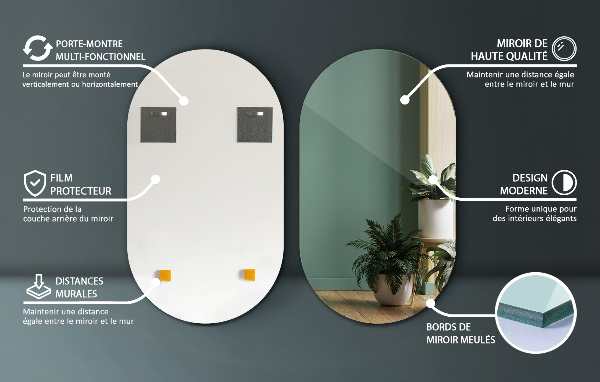 Ovális tükör 40x70 cm