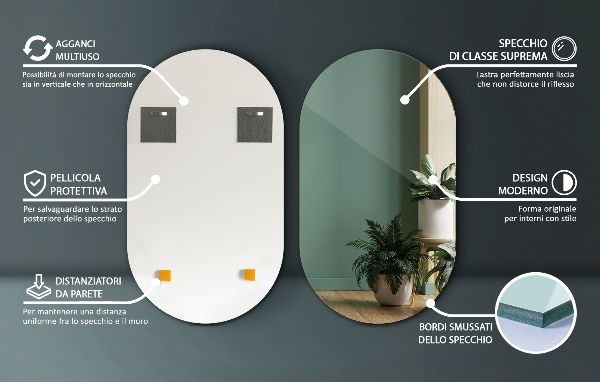 Ovál tükör 52x90 cm