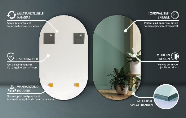 Ovál tükör 52x90 cm
