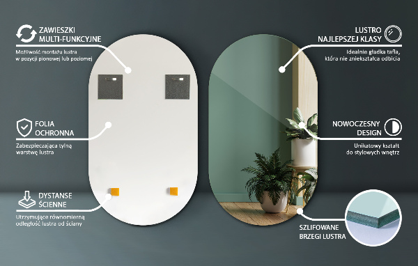 Ovál tükör 52x90 cm