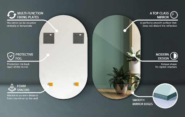 Ovál tükör 52x90 cm