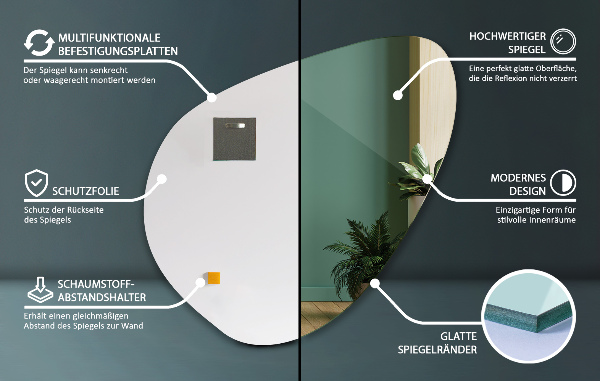 Tükör organikus 58x58 cm