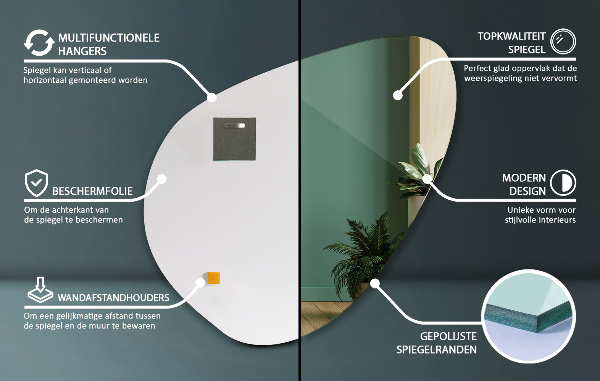 Tükör organikus 58x58 cm