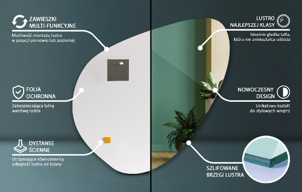 Tükör egyedi alakú 77x77 cm