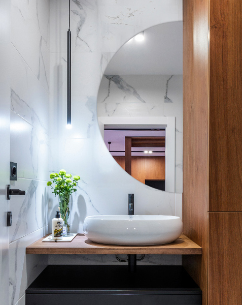 Félkör tükör keret nélkül 25x50 cm