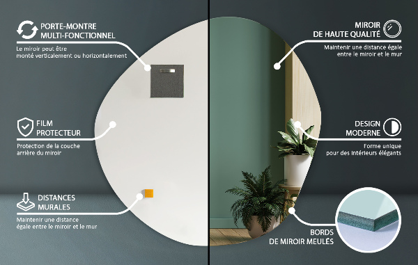 Szabálytalan tükör 68x67 cm