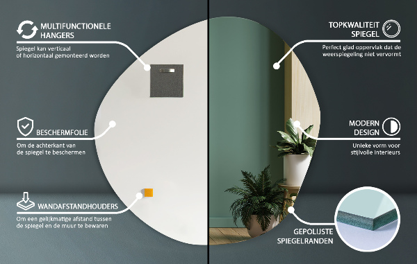 Szabálytalan tükör 68x67 cm