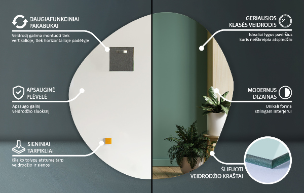 Organikus tükör 87x86 cm